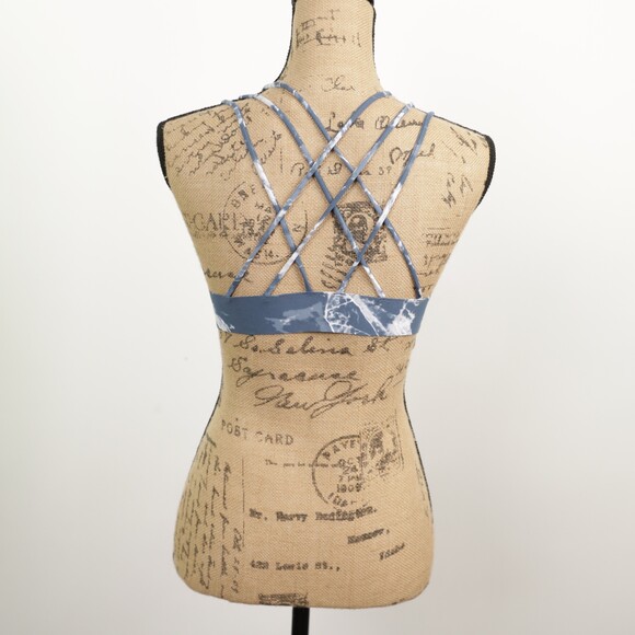 PINK Victoria's Secret Blue Tie Dye Criss Cross Bralette Bra Medium - Picture 6 of 8